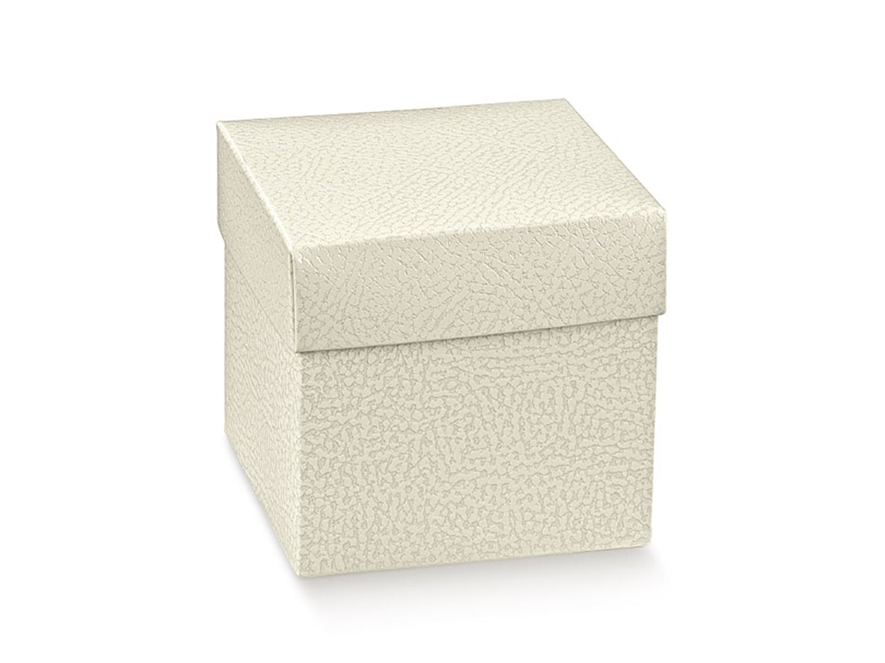 Scatola in cartone con coperchio 400x400x65mm linea pelle bianca