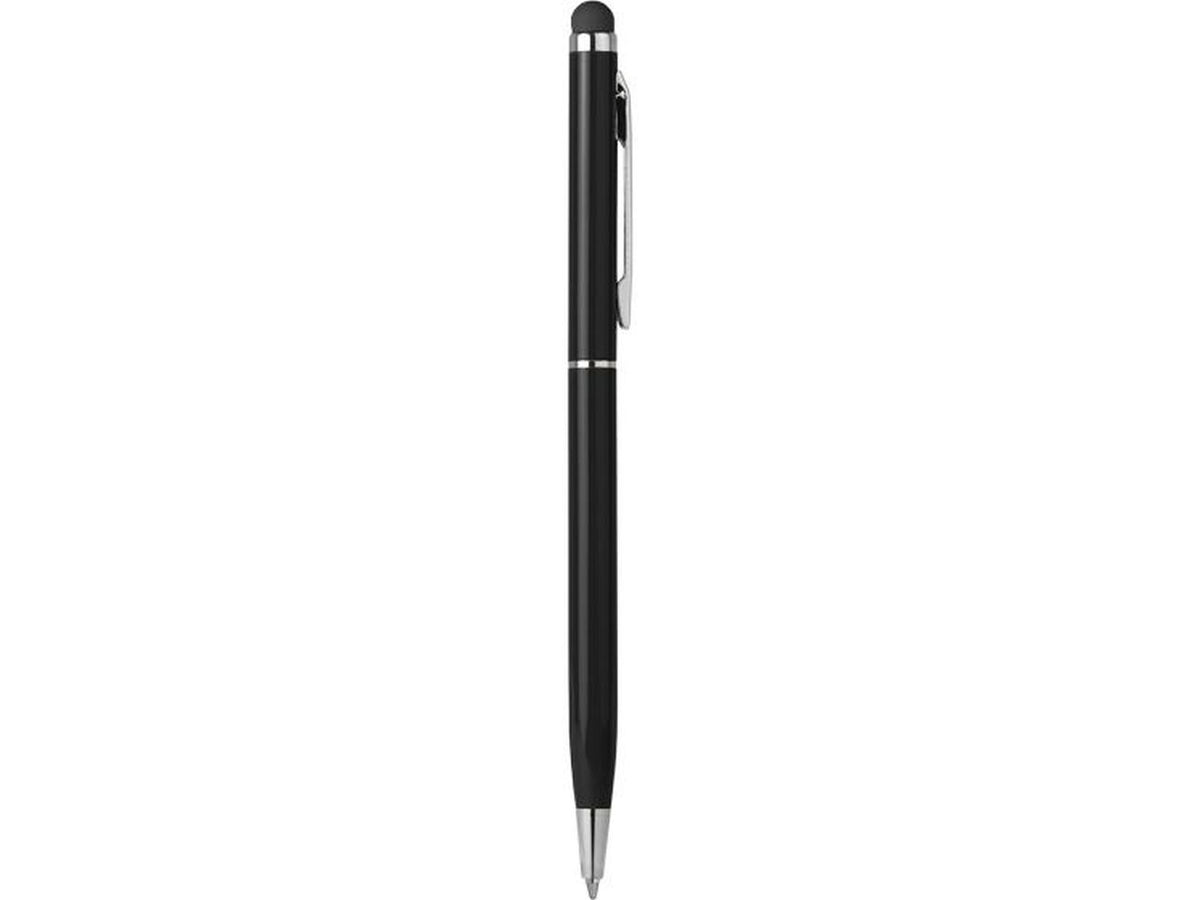Penna a sfera con touch screen in alluminio nera