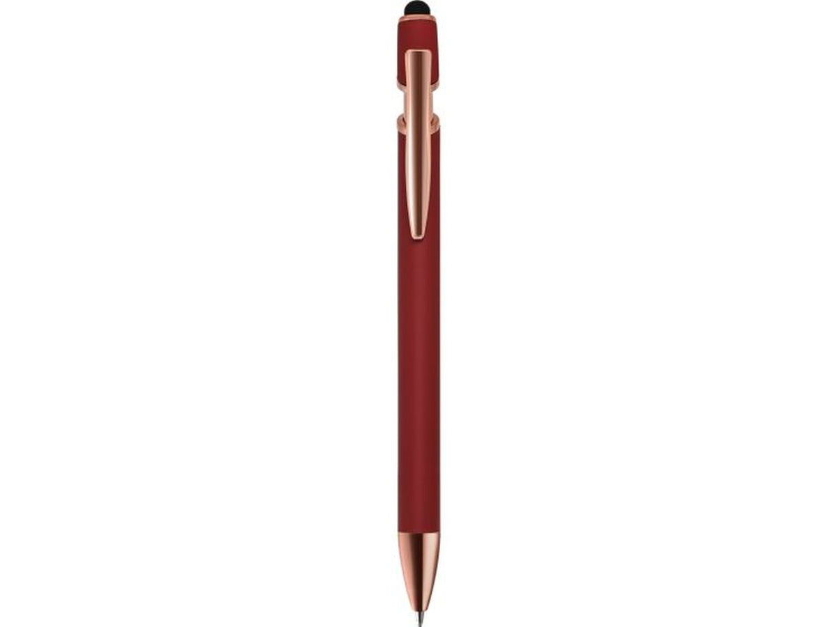 Penna a sfera con touch screen in alluminio e metallo rossa