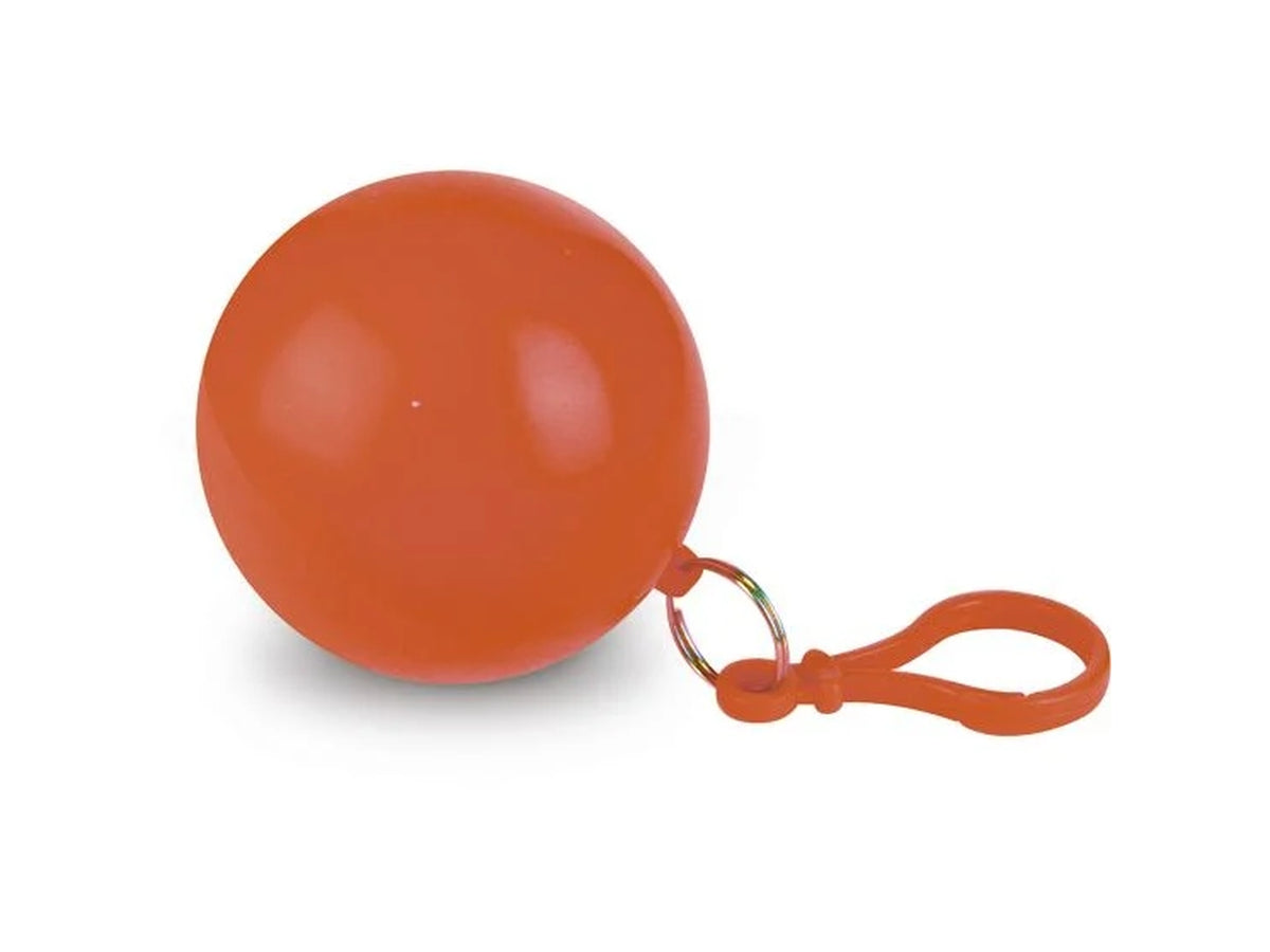 Impermeabile anti pioggia in sfera colorata con moschettone $