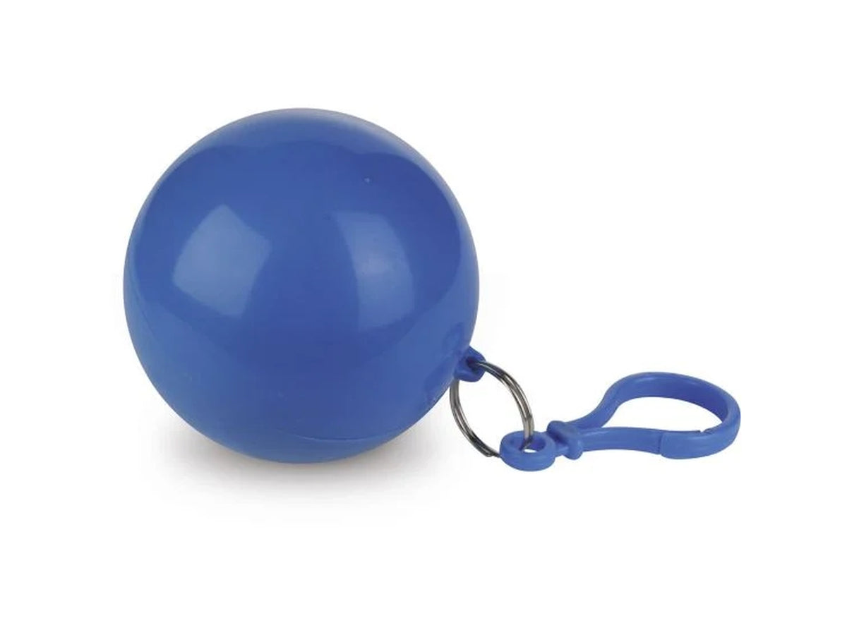 Impermeabile anti pioggia in sfera colorata con moschettone $