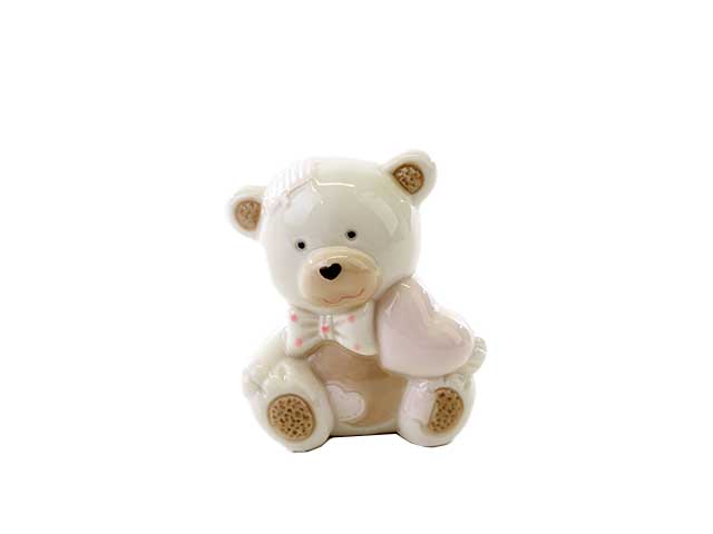 Orsetto porcellana h.6,5cm rosa 53100