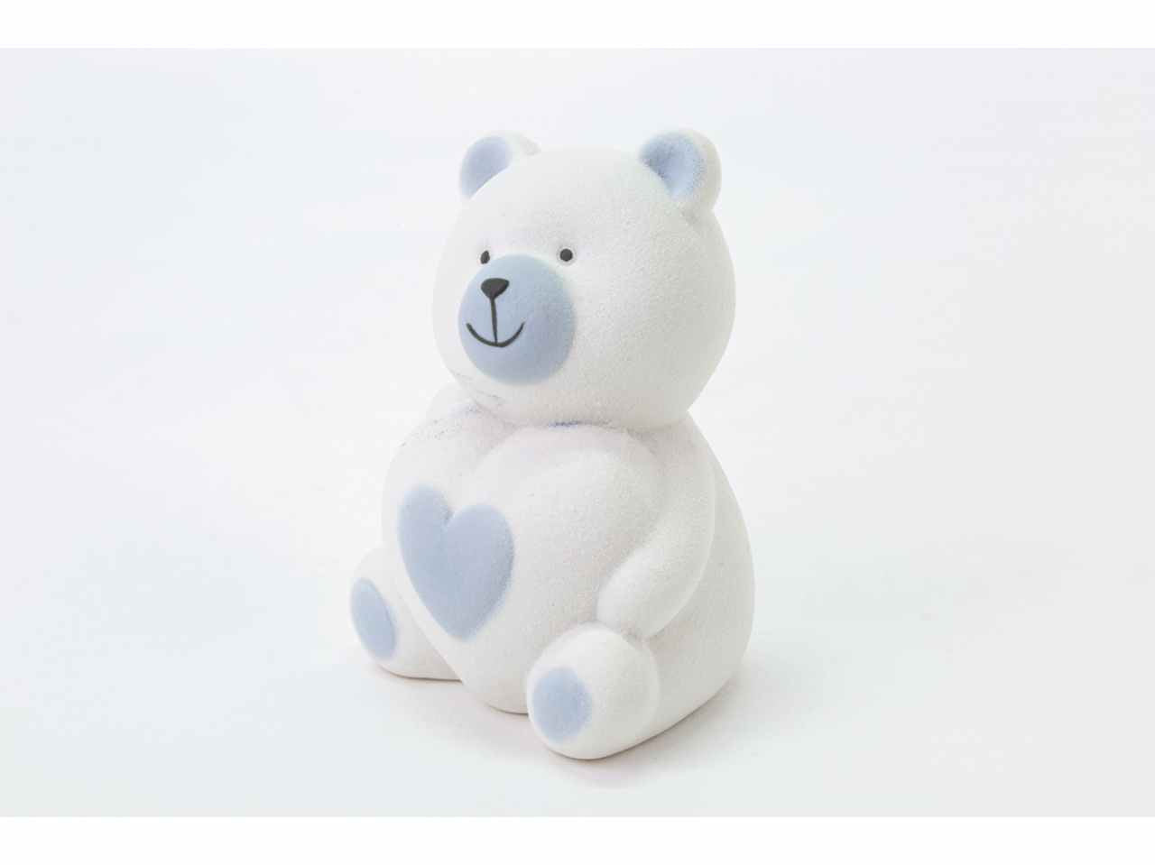 Orsetto cuore porc.celeste 6,5xh.8cm 54332