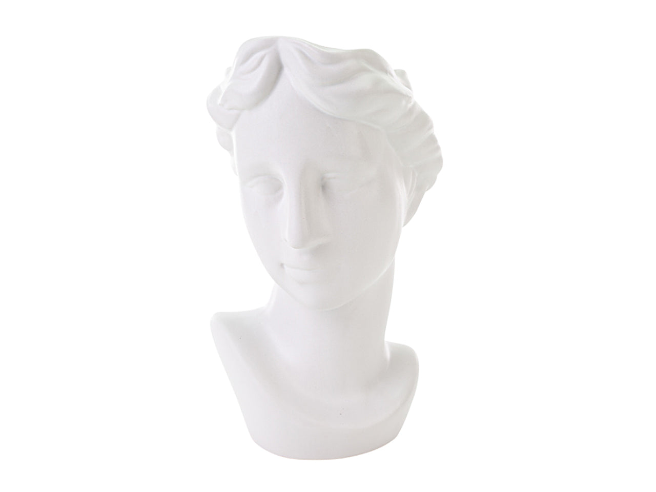 Vaso testa donna bianco 19x16xh27cm 54356