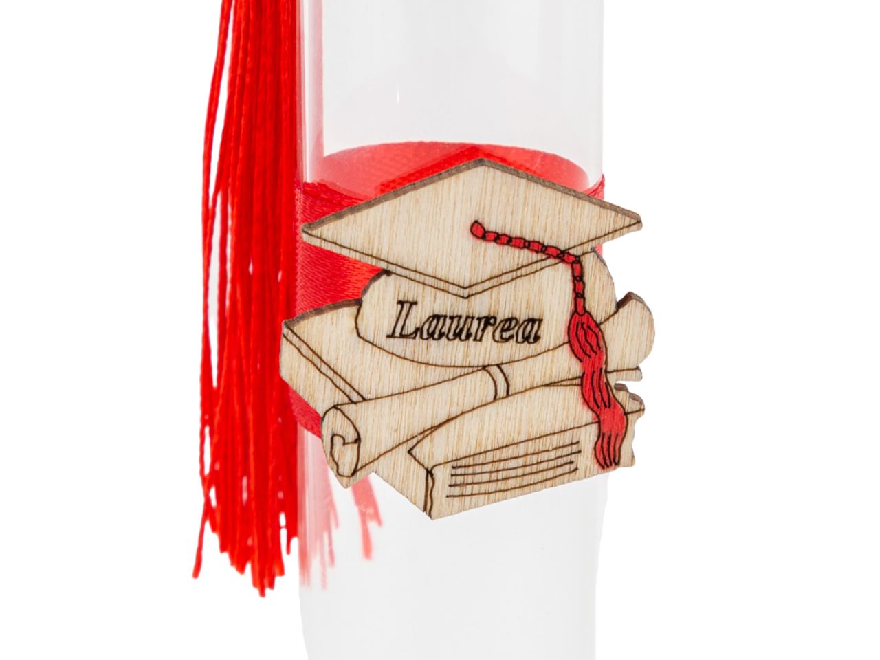 Provetta in vetro per laurea 2,5xh.12,5cm