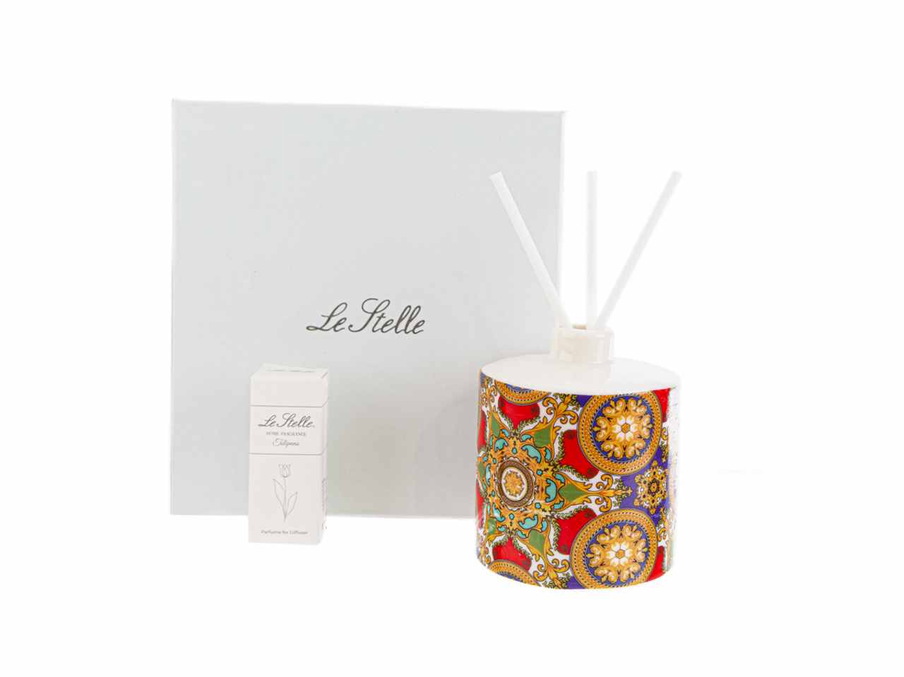 Profumatore tondo royal carousel con astuccio e bacchette 7,5x7,5xh.9cm