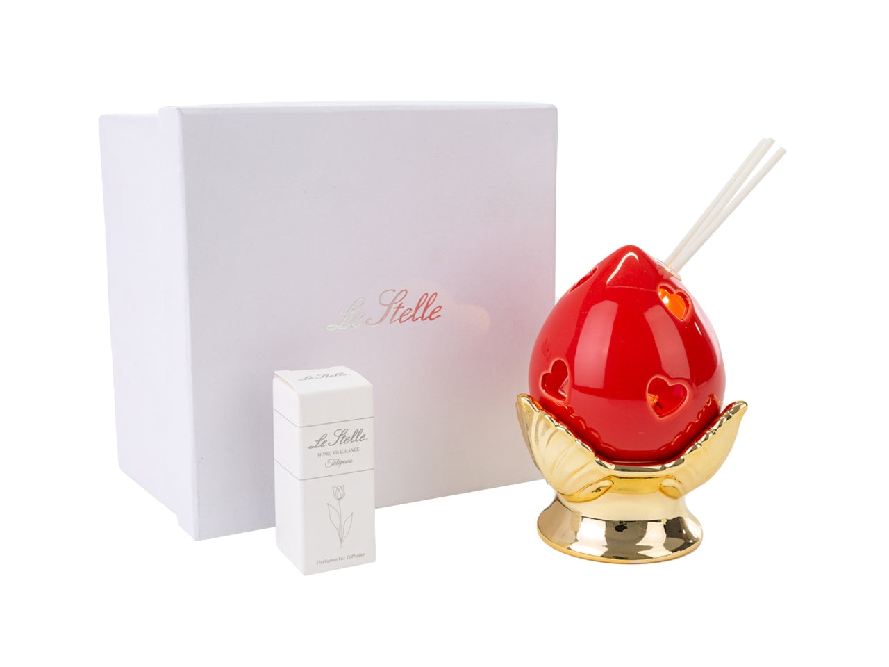 Profumatore pomo porcellana rosso 8,5cm