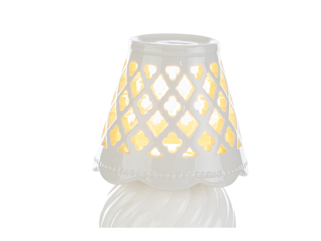 Lampada porcellana bianca 8,5x8,5xh.13,5cm con shopper