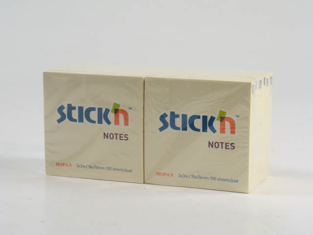 Fogli adesivi 76x76 giallo paglierino confezione 12 blocchetti con adesivo rimovibile - Stick'n