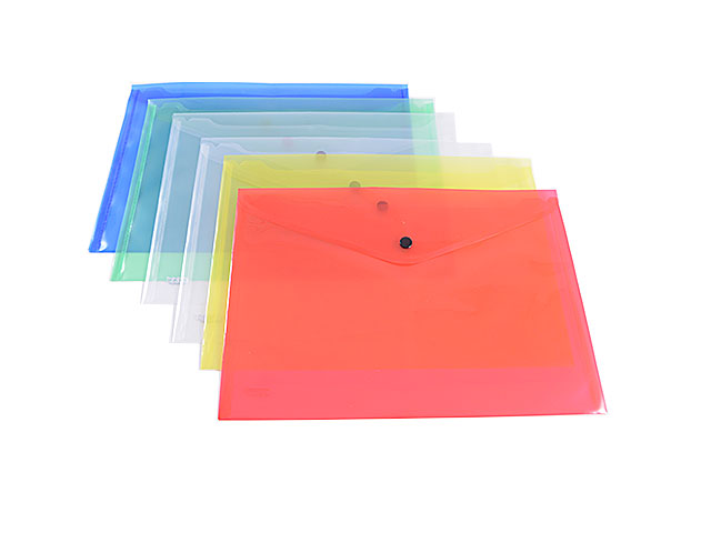 Busta con bottone trasparente A4 - 6 pezzi Assortiti
