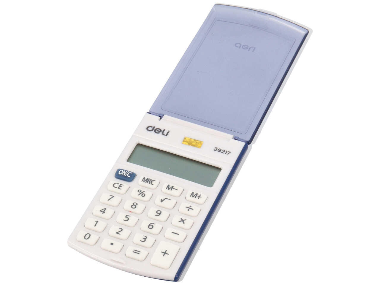 Calcolatrice 8 cifre tascabile in 4 colori assortiti con cover, a batteria 10x6 cm - Deli