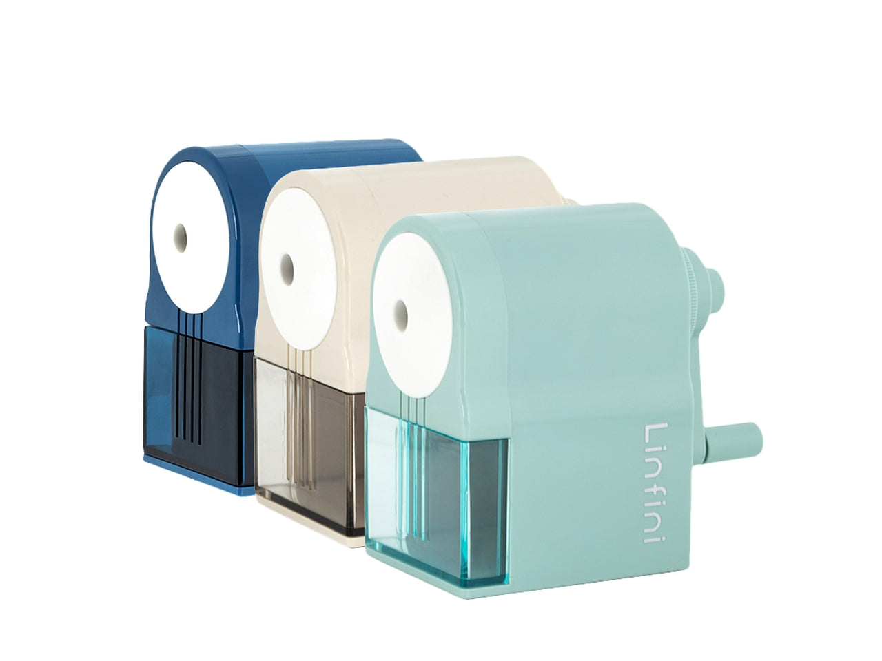 Temperamatite manuale con manovella in 3 colori assortiti in plastica, 5 gradi di affilatura - Deli