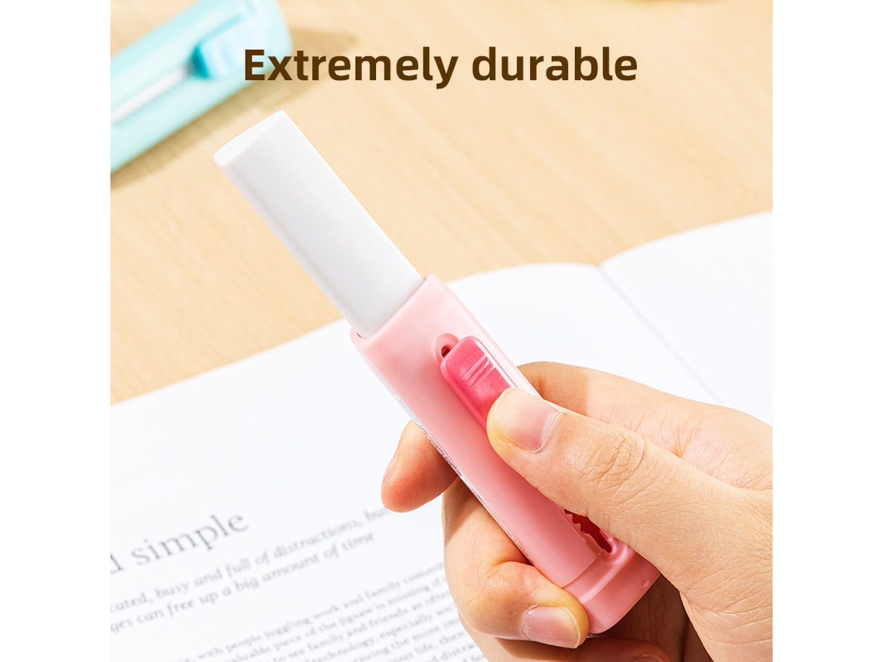 Gomma scorrevole assortita in 3 colori 8,5x2,5 cm - Deli