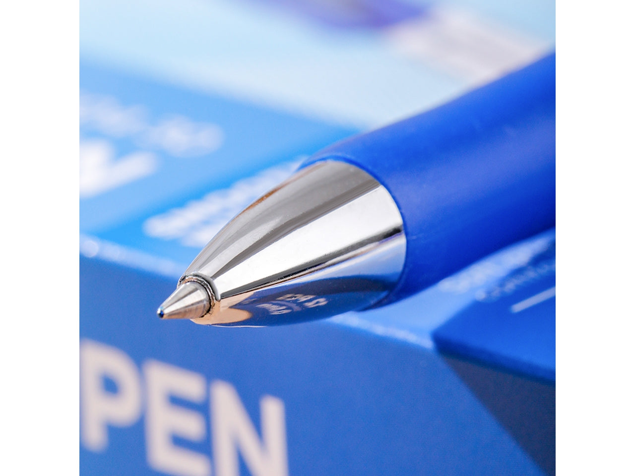 Penna gel blu a scatto Q104 tratto 0,5 mm con clip, confezione da 12 penne - Deli