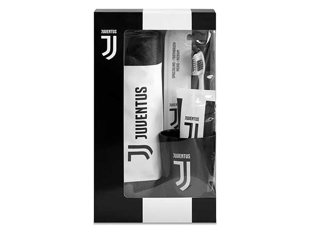 Juventus set regalo igiene dentale con spazzolino, dentifricio 75ml, bicchierino e astuccio