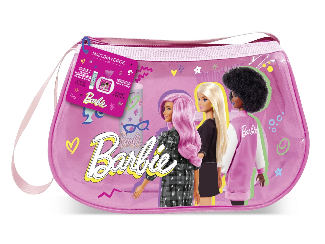 Barbie gift set mini borsetta burrocacao + eau de toilette + borsetta