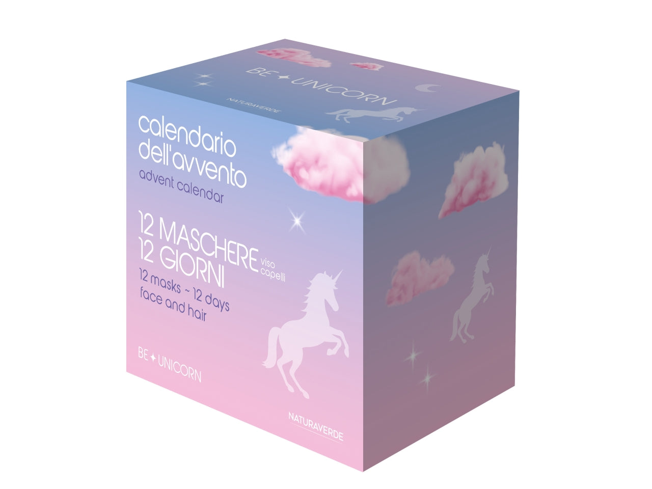 Be a unicorn by naturaverde gift set 2024 calendario avvento 12 giorni maschere viso + corpo + capelli