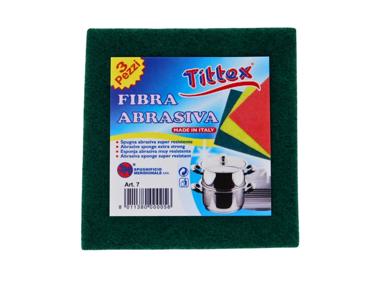 Spugne abrasive fibra 3 pezzi 7