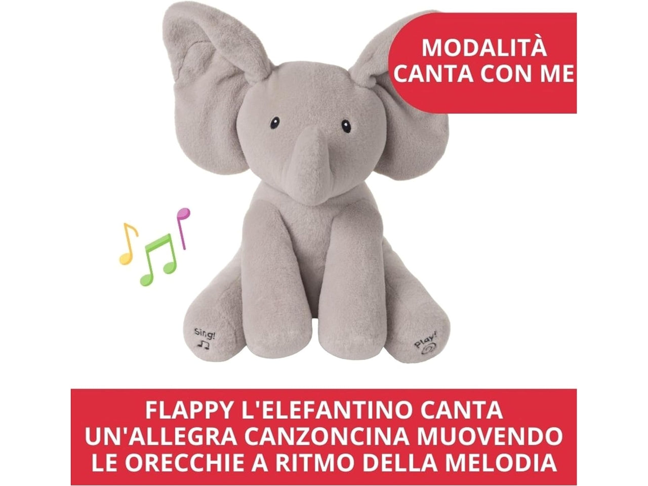 Gund flappy elefantino interattivo parlante