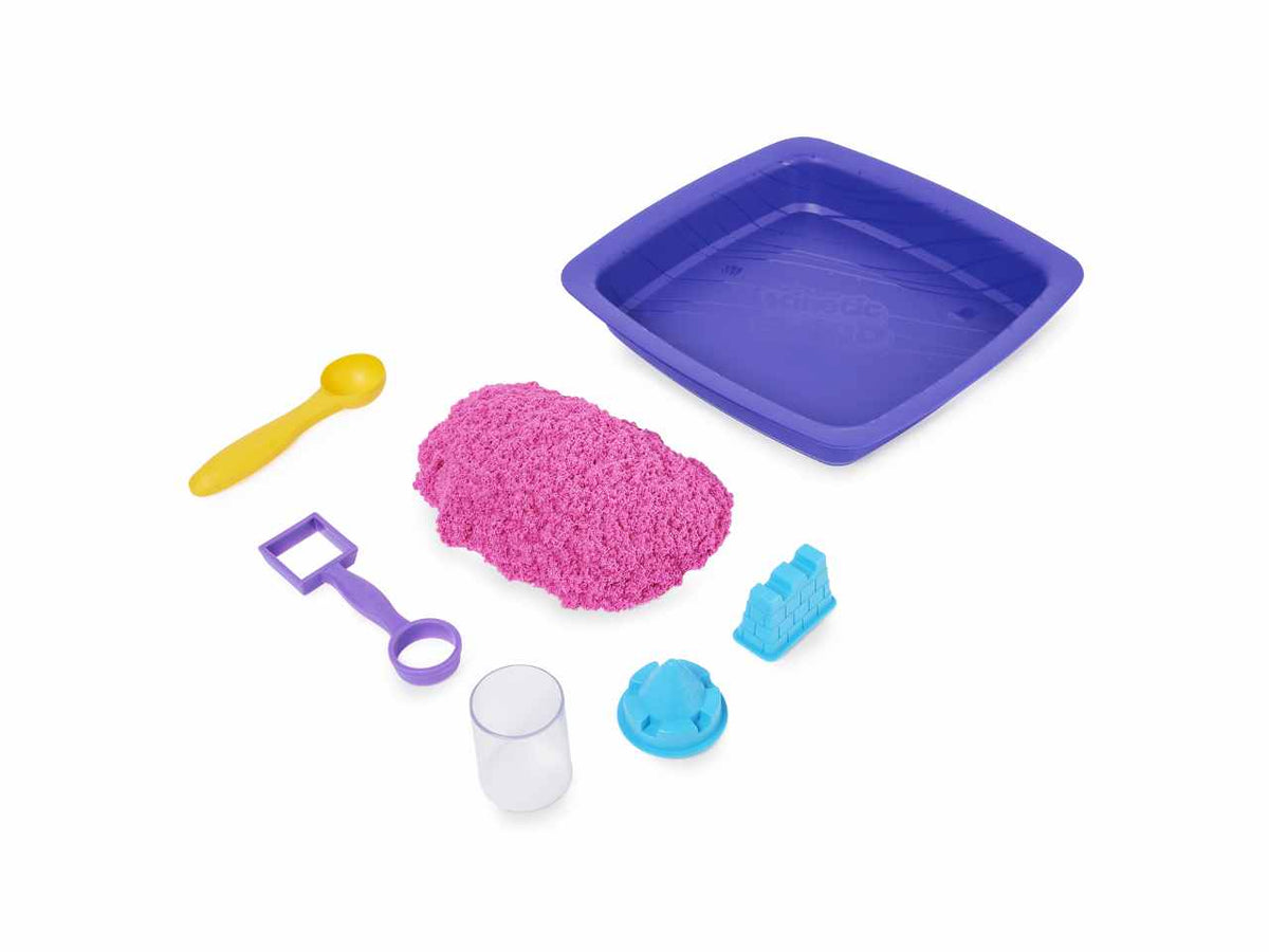 Kinetic sand playset castello di sabbia shimmer rosa