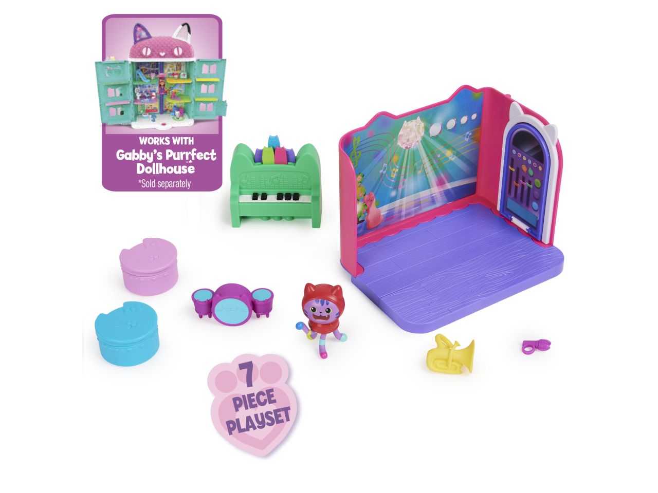 Gabby's Dollhouse le stanze della casa stanza della musica