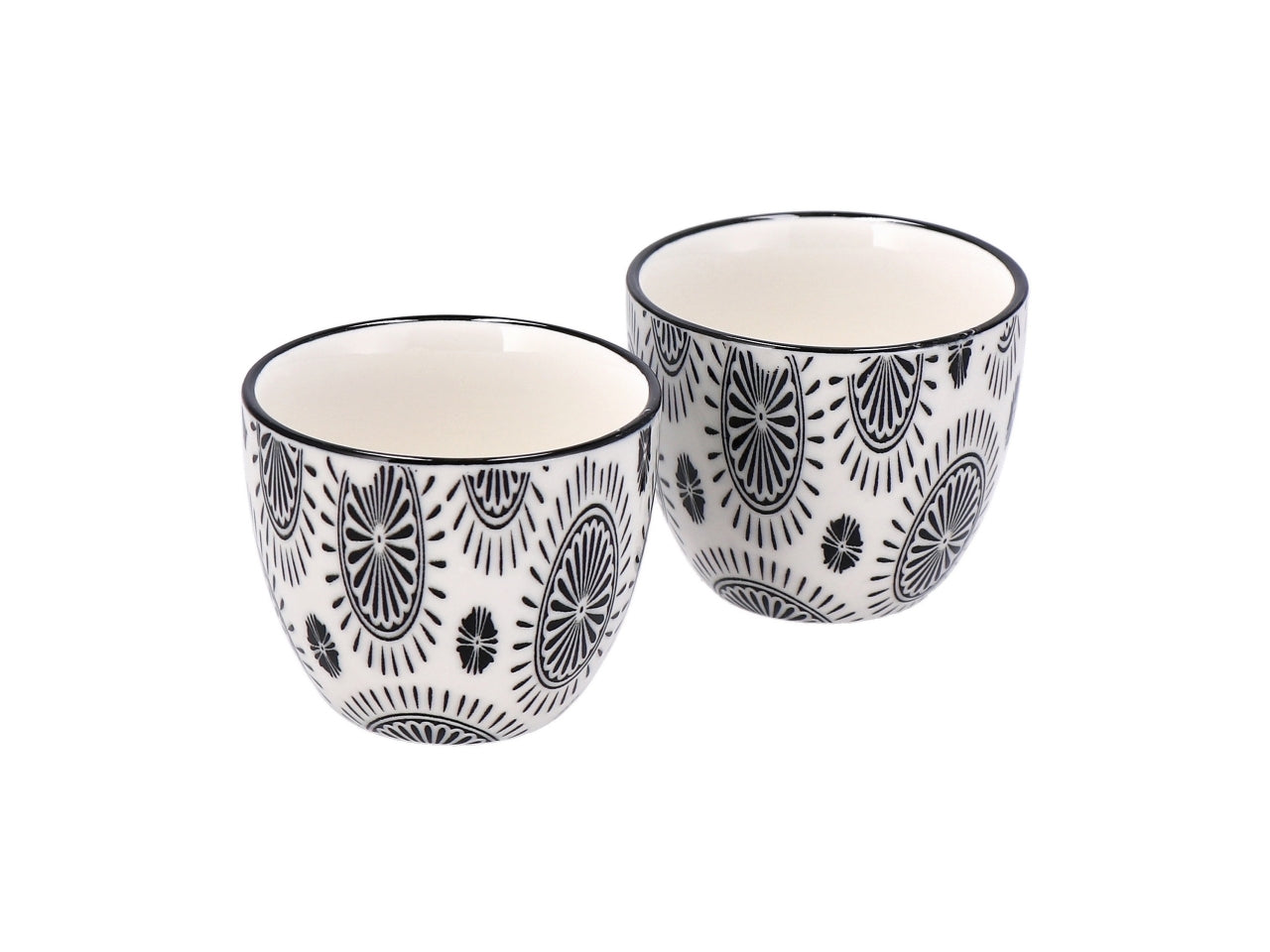 Bicchierini in ceramica tricy d.7xh.6cm set da 2 bicchierini 2 disegni assortiti