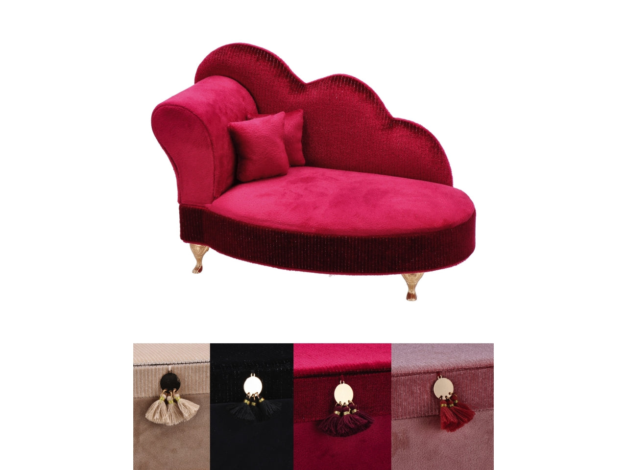 Portagioie in velluto sofa 27x13xh.17cm 4 colori assortiti