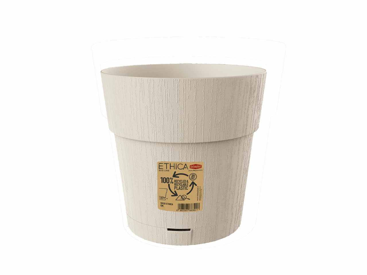 Vaso ethica d.20xh.19cm colore gesso