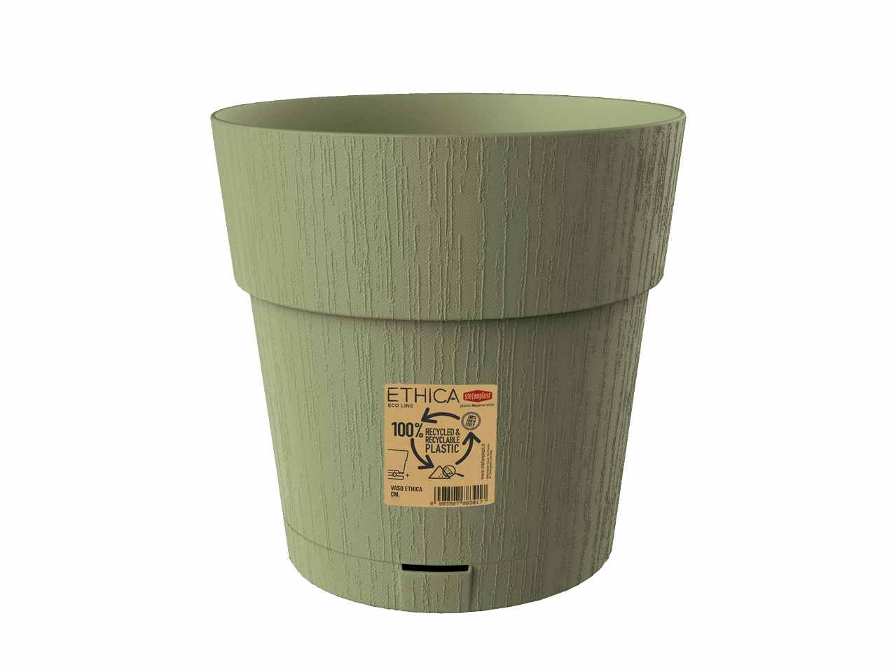 Vaso ethica d.25xh.25cm colore verde oliva