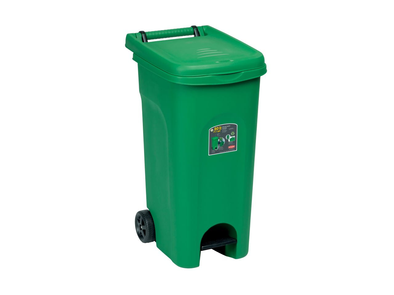 Pattumiera urban eco system capacita' 80lt con pedale colore verde