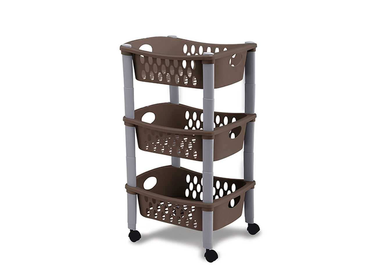 Carrello otello a 3 piani tortora