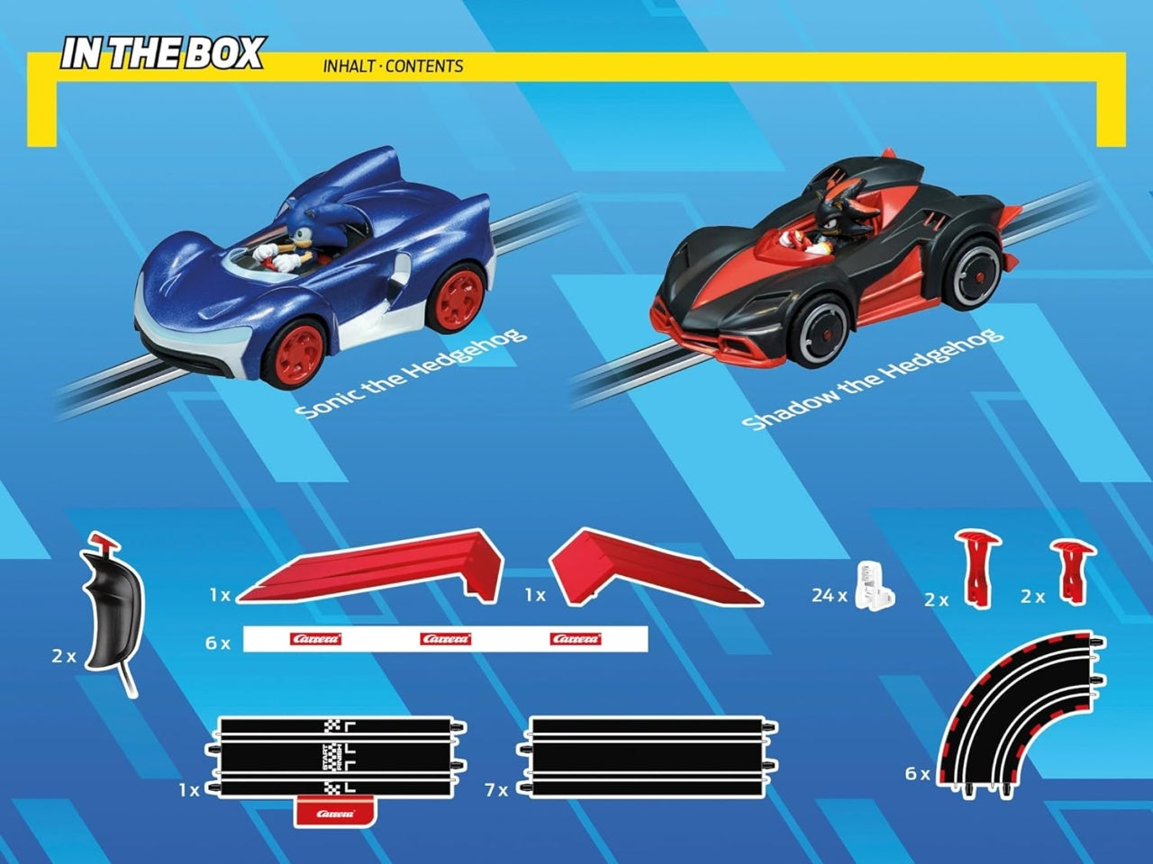 Pista Sonic the hedgehog, scala 1:43 con auto e telecomando per bambini di 5+ anni - Carrera