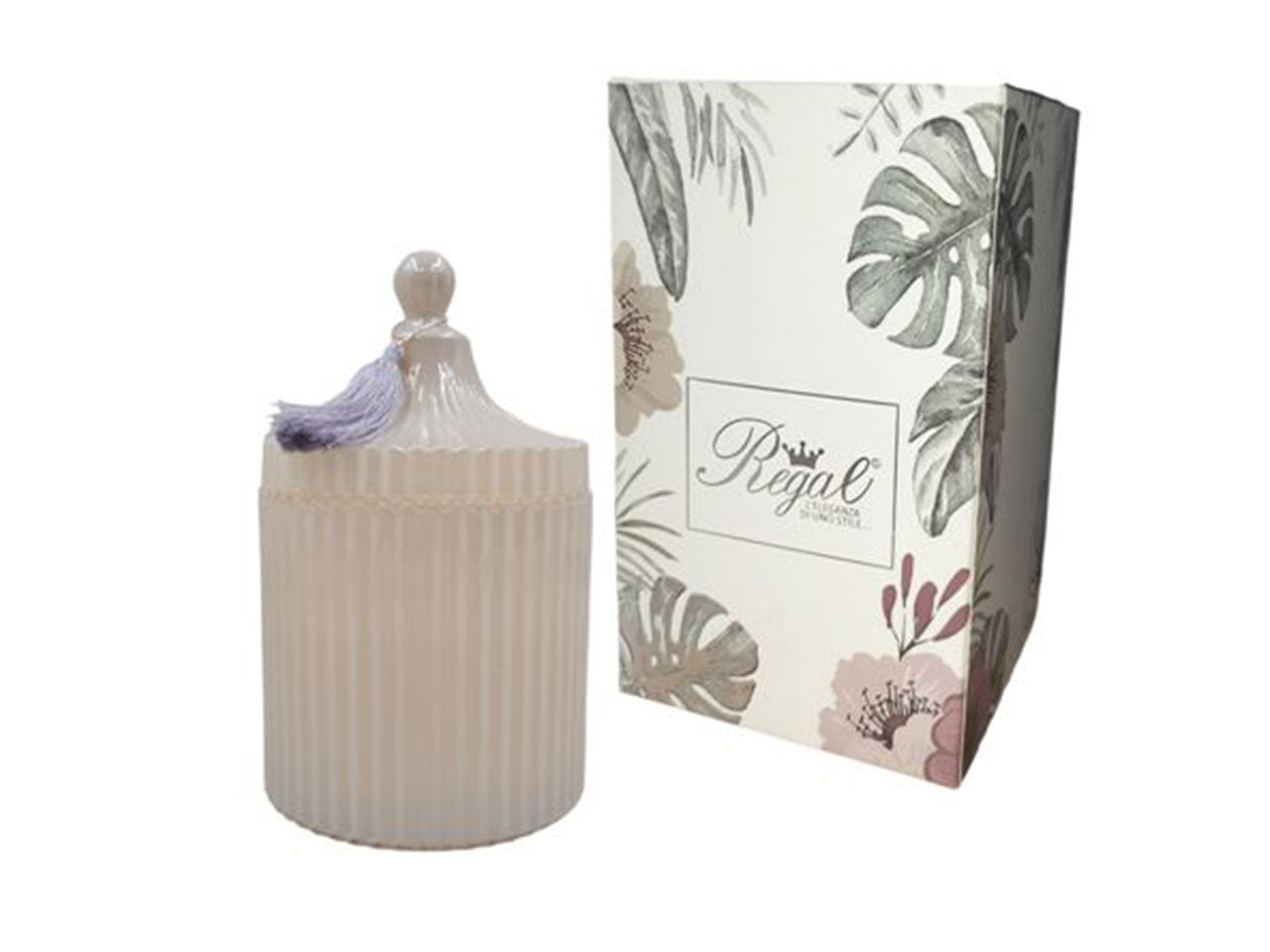 Candela vetro grigio 17cm