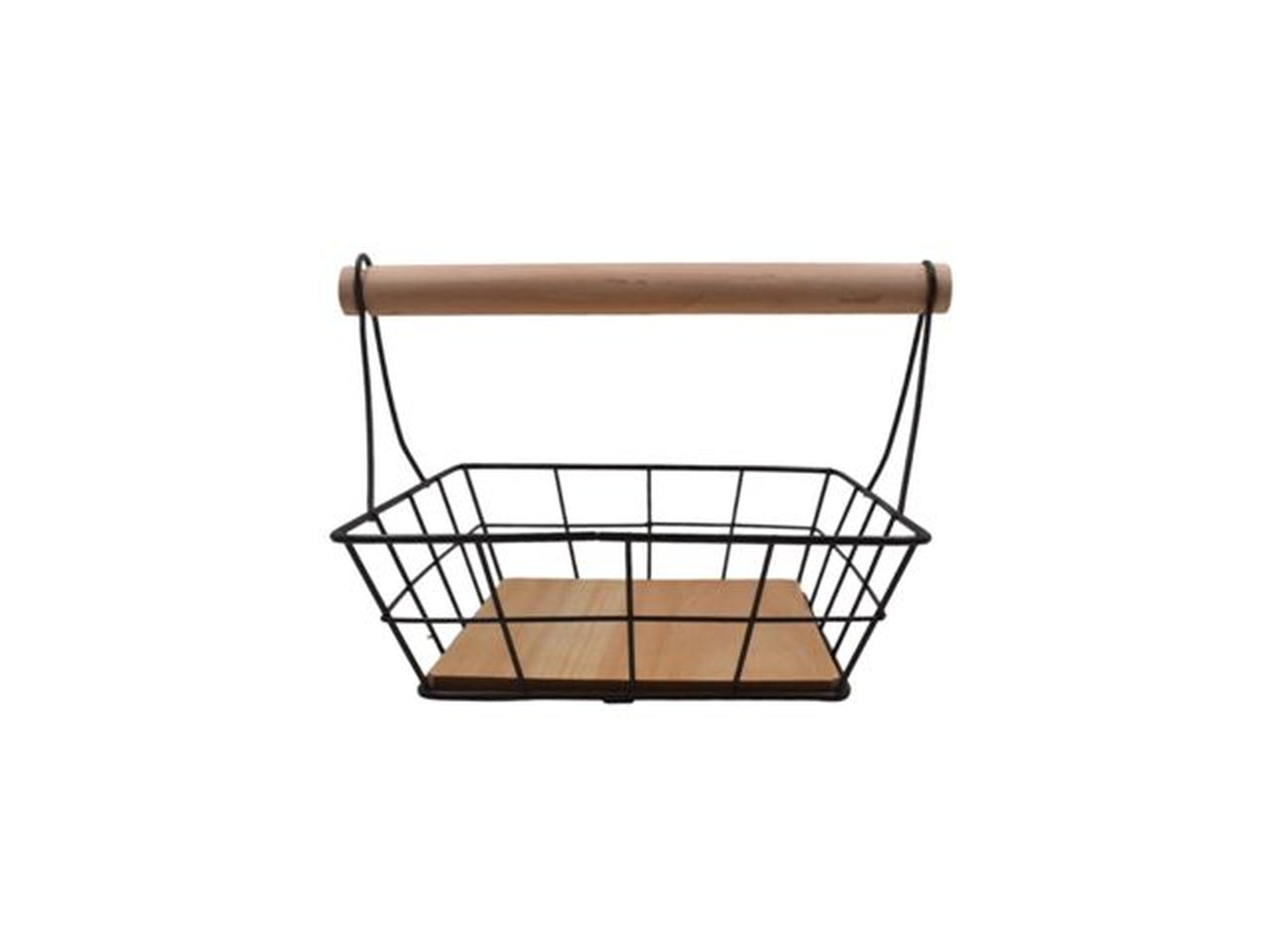 Portatovagliolo industrial in metallo e legno marrone naturale - 19x23 cm - Sud Import
