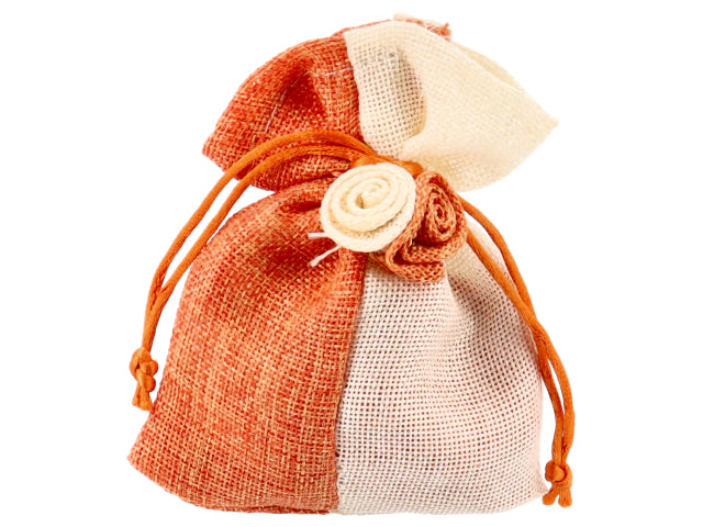 Sacchetto ecru/arancio 12534a
