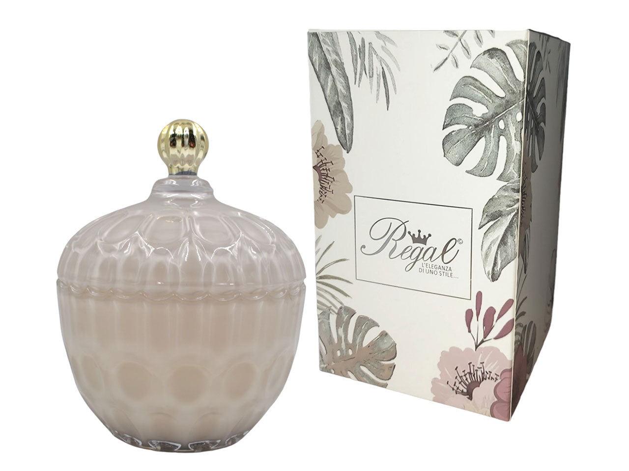 Candela vetro grigio 17cm