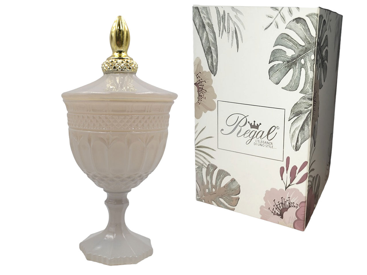 Candela vetro grigio 12x24cm