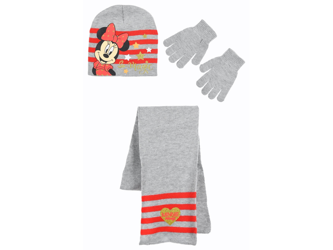 Minnie sciarpa+guanti+cappello