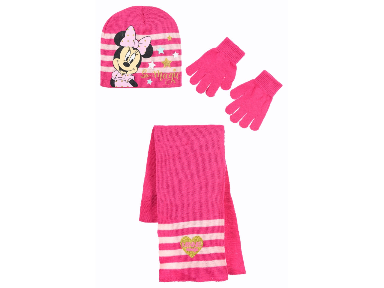 Minnie sciarpa+guanti+cappello