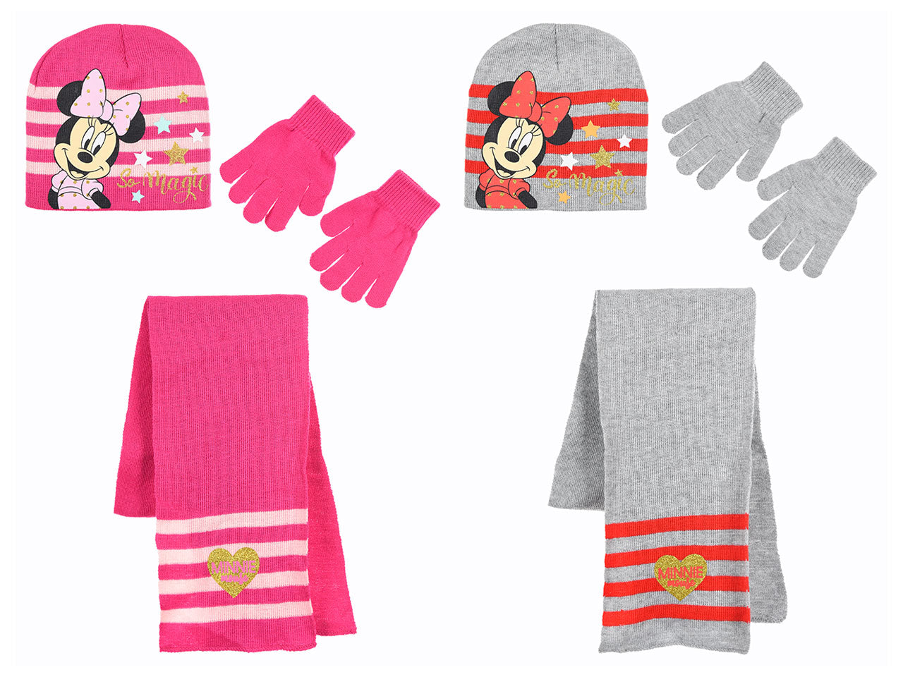 Minnie sciarpa+guanti+cappello
