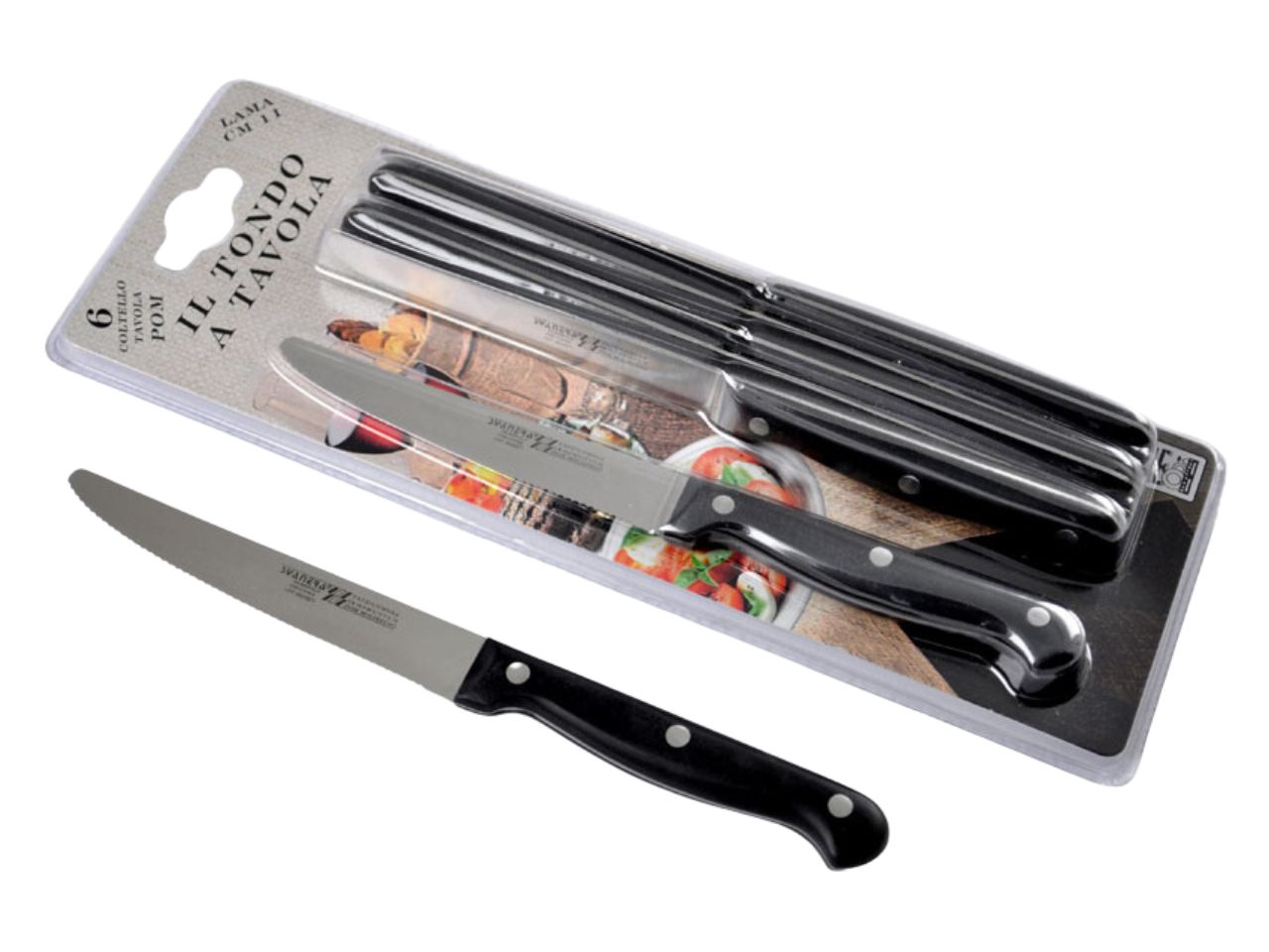 Coltello da tavola linea jo 6 colore nero msura lama 1.3mmx11cm