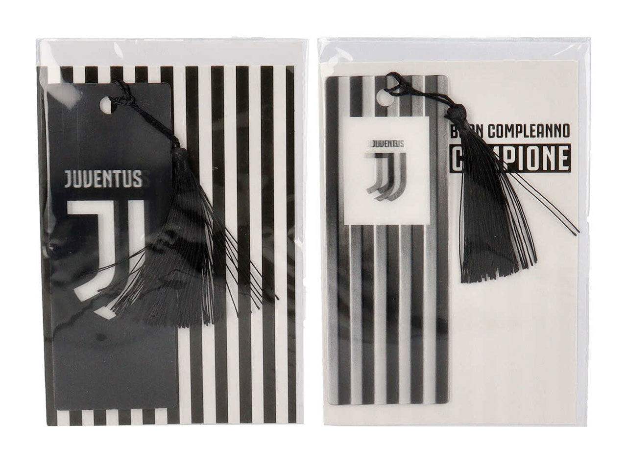 Biglietti auguri con segnalibro juventus linea greeting con busta bianca misura 11,8x16,8cm