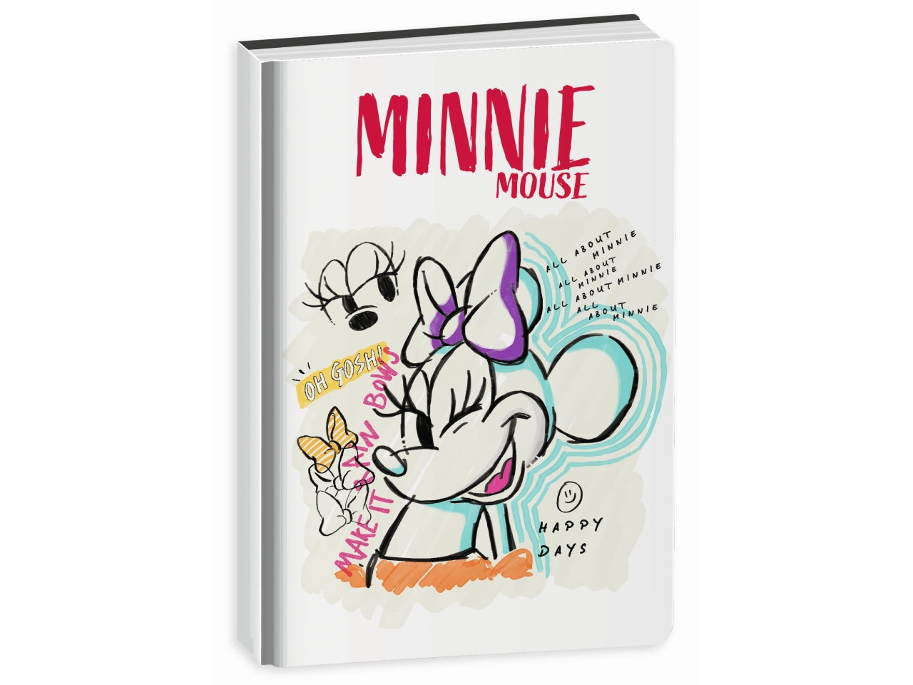 Diario scuola Minnie 10 mesi, copertina imbottita lucida assortiti, 14,5x20,6 cm - Seven