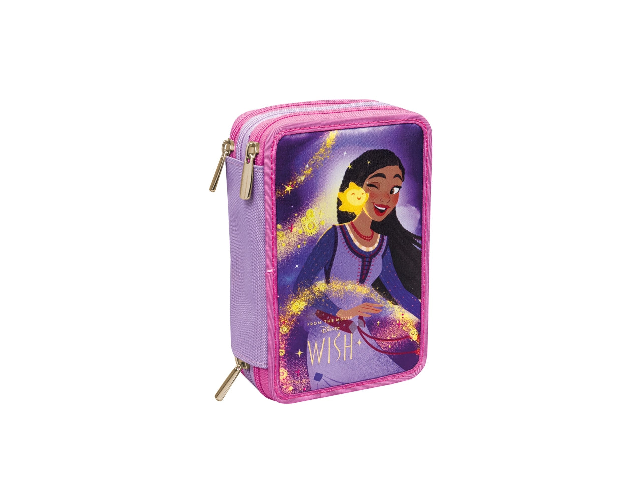 Astuccio a 3 scomparti Wish con logo serigrafato e 44 accessori, 12,5x19,7x7 cm - Seven$