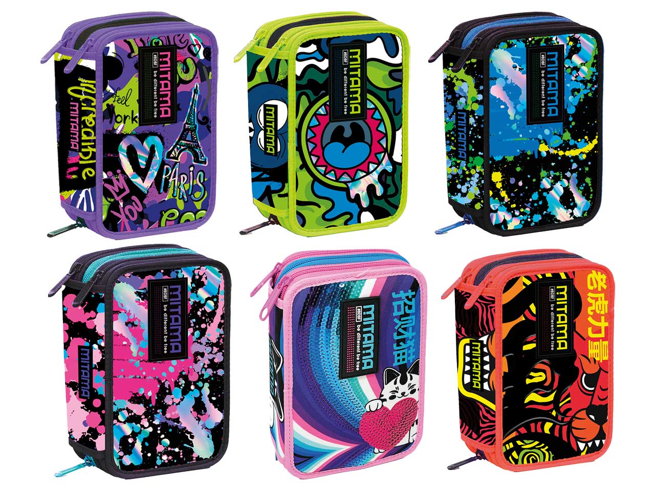 Astuccio scuola Supertio Mitama boy e girl, completo di 50 pezzi.