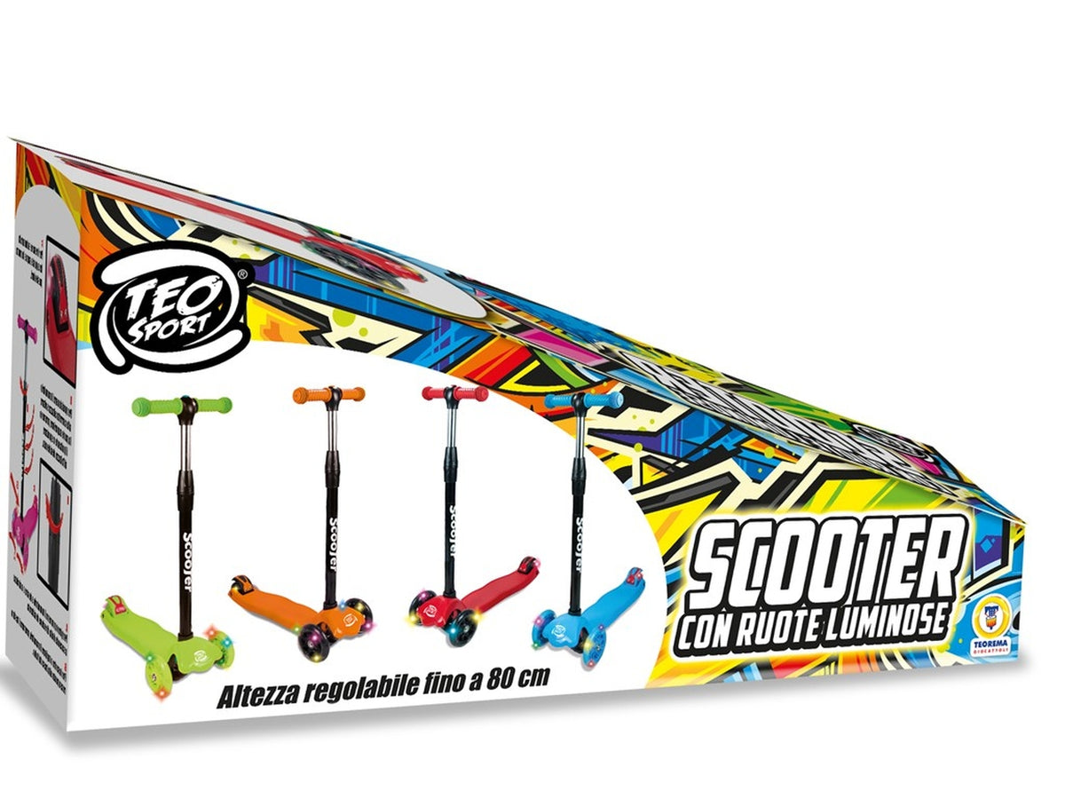 Teosport monopattino alluminio conruote 120/80mm con luci