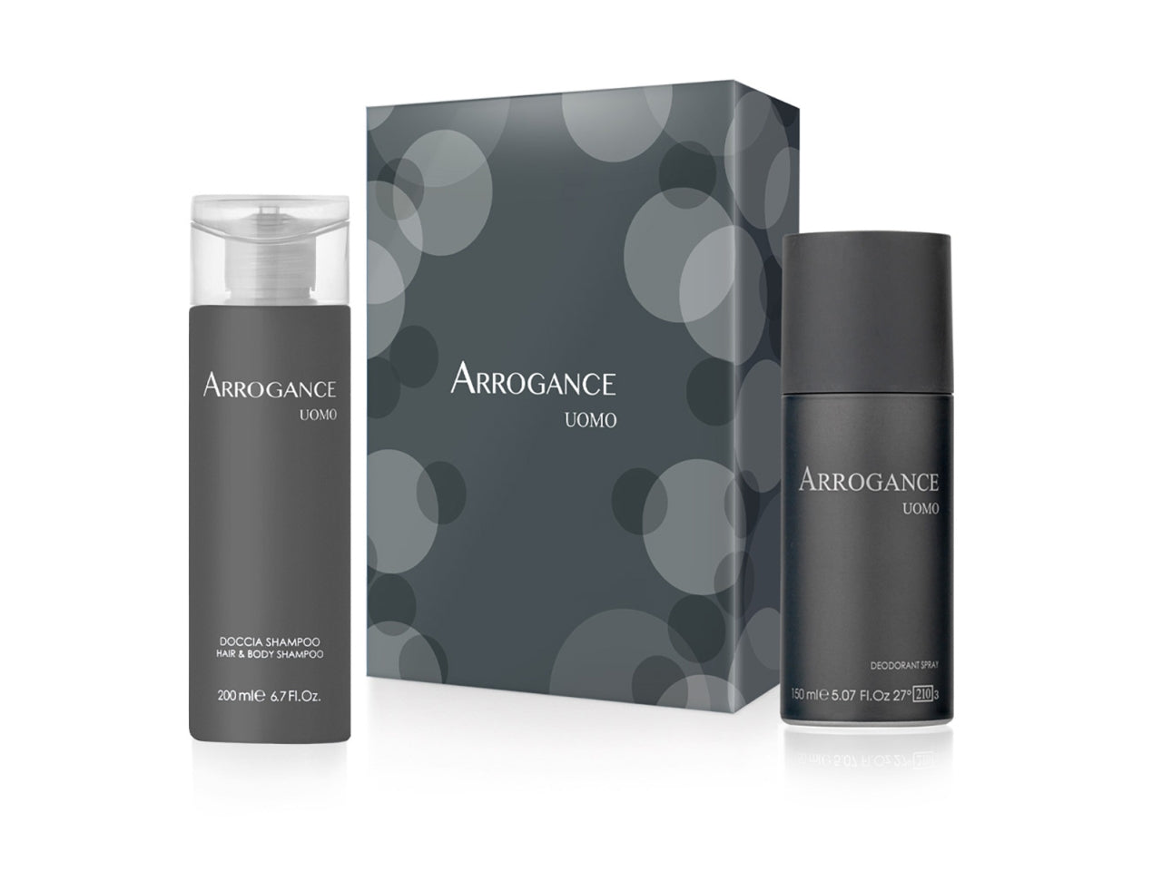 Set regalo da uomo, Arrogance Uomo con gel doccia 200 ml e deodorante 150 ml