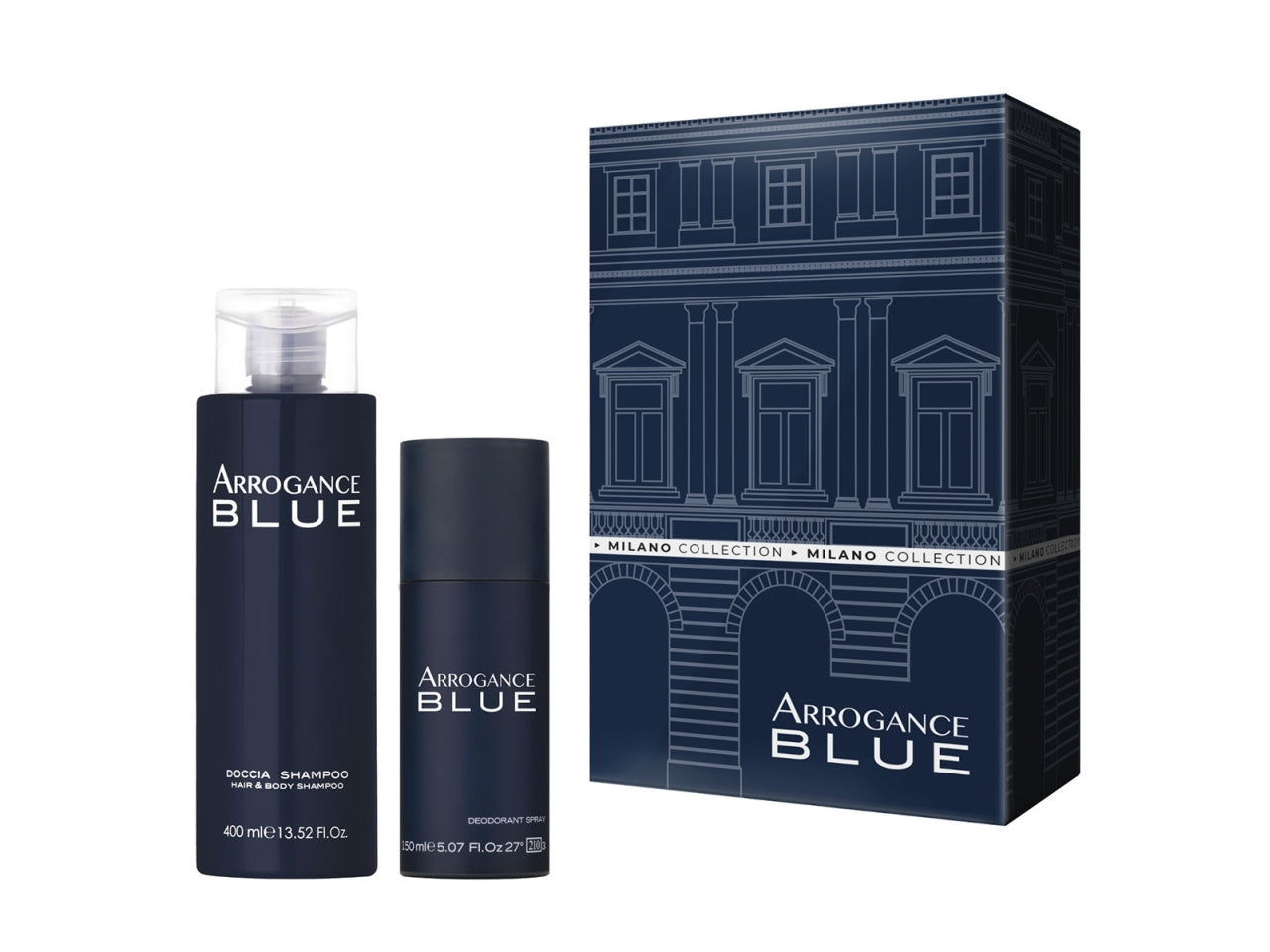 Arrogance coffret blue - hair&body shampoo 400ml + deo spray 150ml