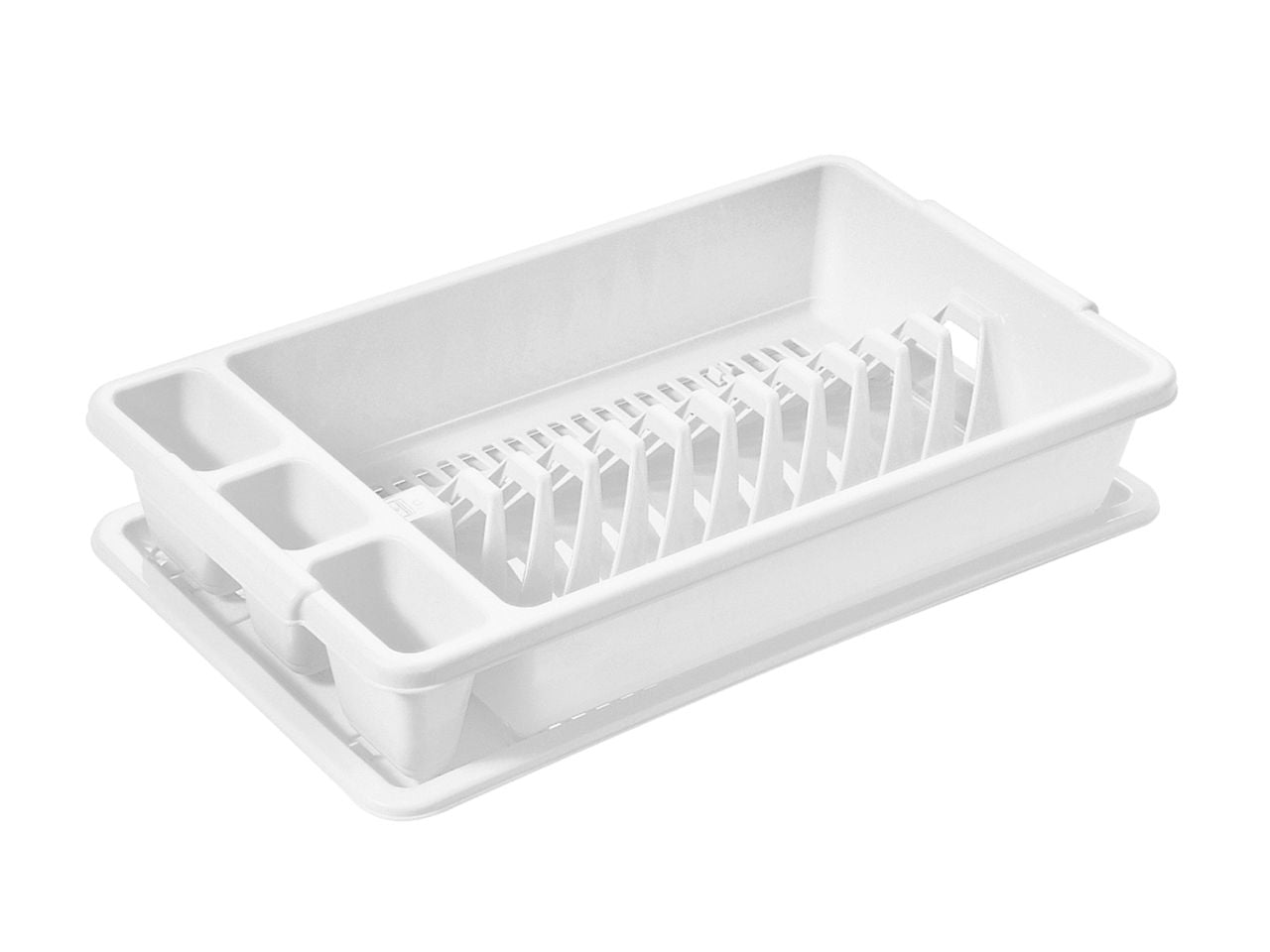 Scolapiatti piccolo con vassoio smontato colore bianco