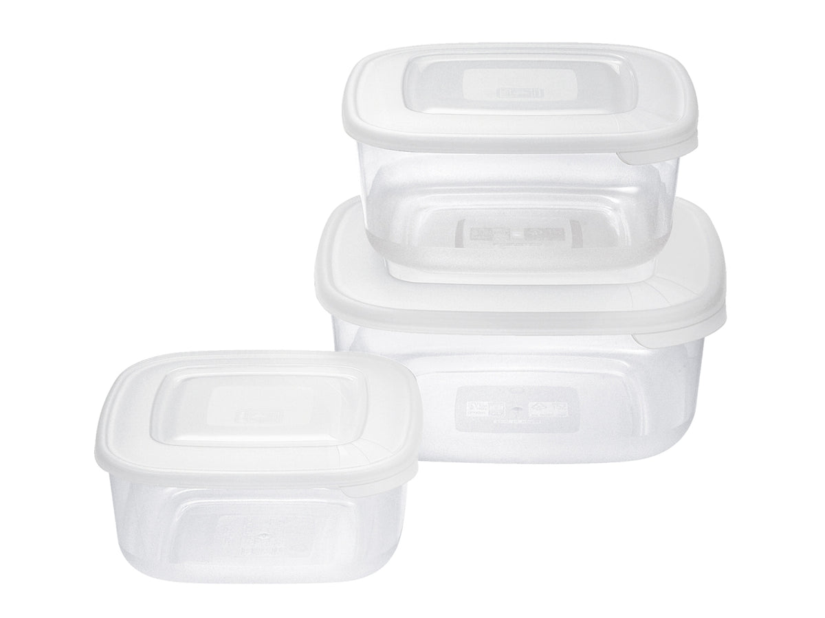 Tontarelli frigo box quadrati - il set è formato da 3 contenitori da : 2,5 / 1,5 / 0,95l